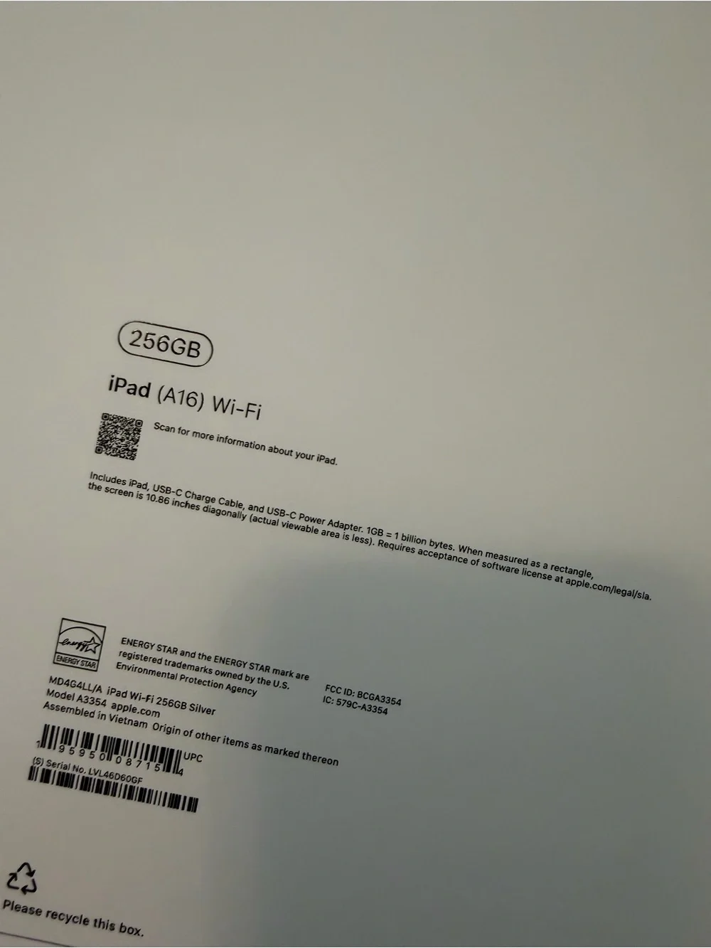 iPad A16 BRAND NEW UNOPENED. 256GB. Silver.